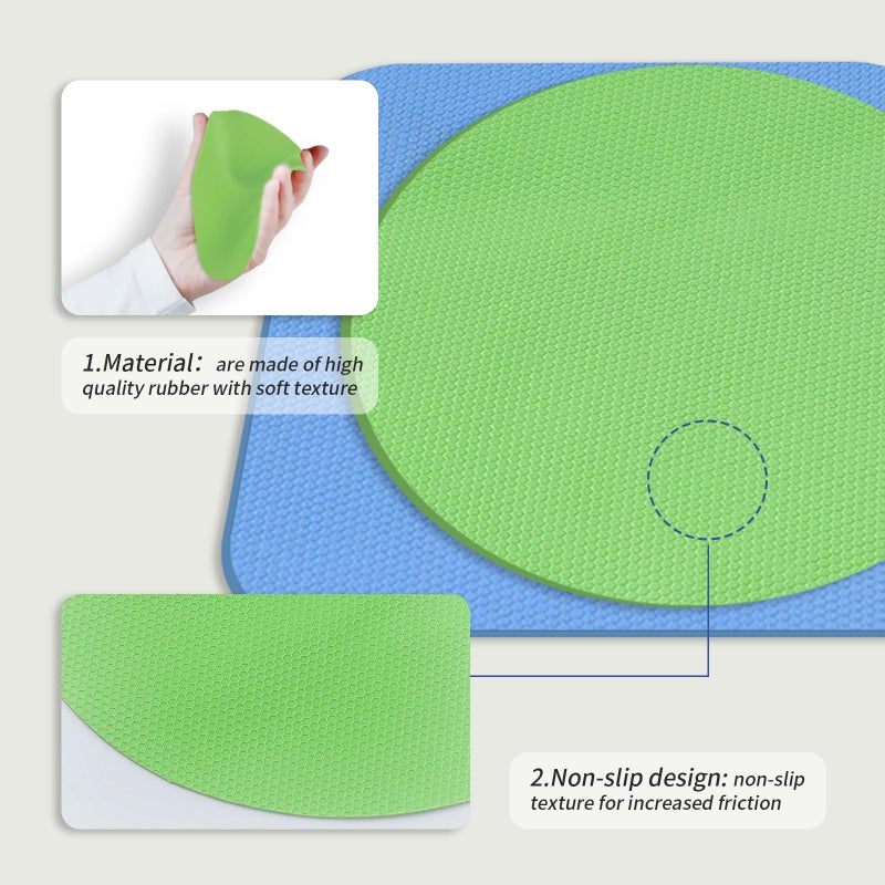 Imeepa 4PCS Jar Gripper Pads, Multifunctional Rubber Jar Opener, Heat Insulation Pad Kitchen Coasters for Elderly Senior Suffering from Weak Hands Arthritis (Light Blue, Green) - Image 4